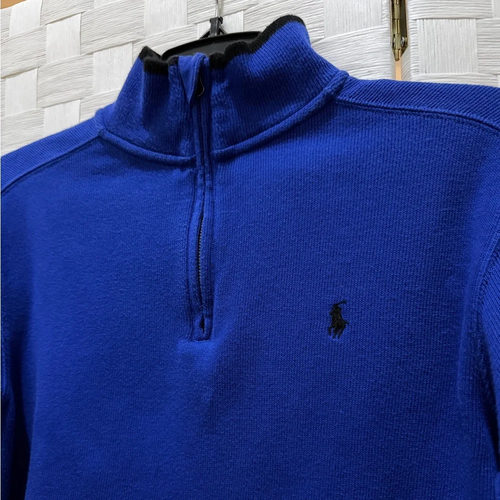 Polo Ralph Lauren Boys Royal Blue Quarter Zip Pullover Size M 10-12